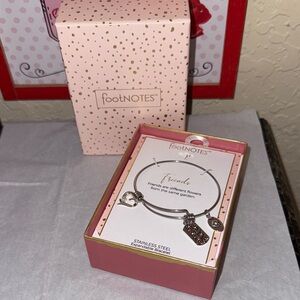 Footnotes Silver and Gold Heart Charm Bracelet for Friends